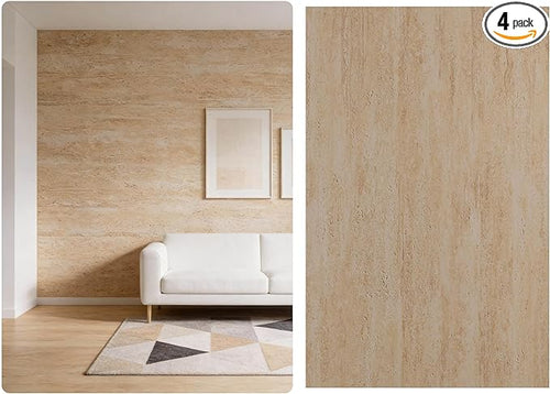 3D Wall Panels - 4PCS 47.2"x23.6" Faux Stone Wall Covering - MCM Modified Clay by NAMAII