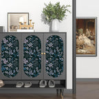 Laatse Vintage Blue Wallpaper Peel and Stick Dark Pink Floral Wallpaper 17.5'' - Image 6