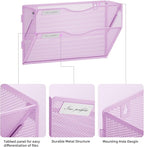Marbrasse Wall File Holder 2-Tier Hanging Wall File Organizer, Mesh Mail Holder - Image 3
