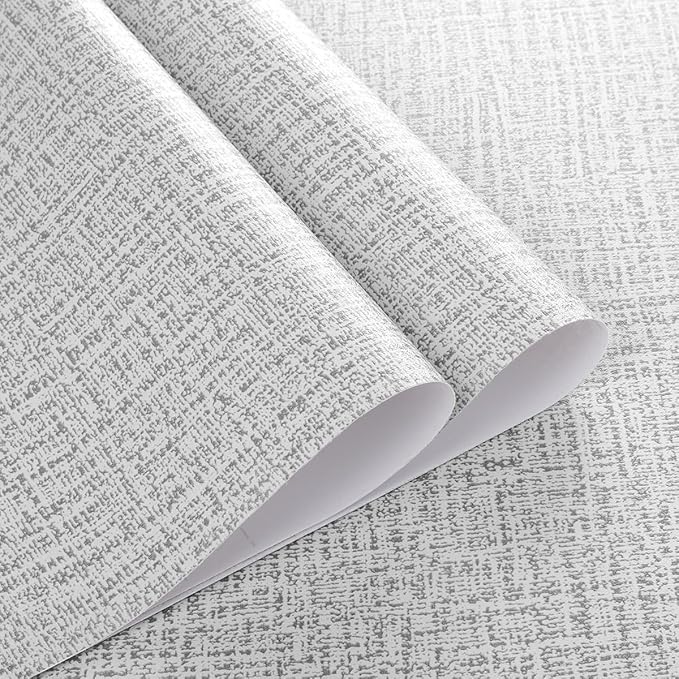 Grey Wallpaper Grasscloth Peel and Stick Wallpaper 17.7inchx196.8inch Textured - Image 5