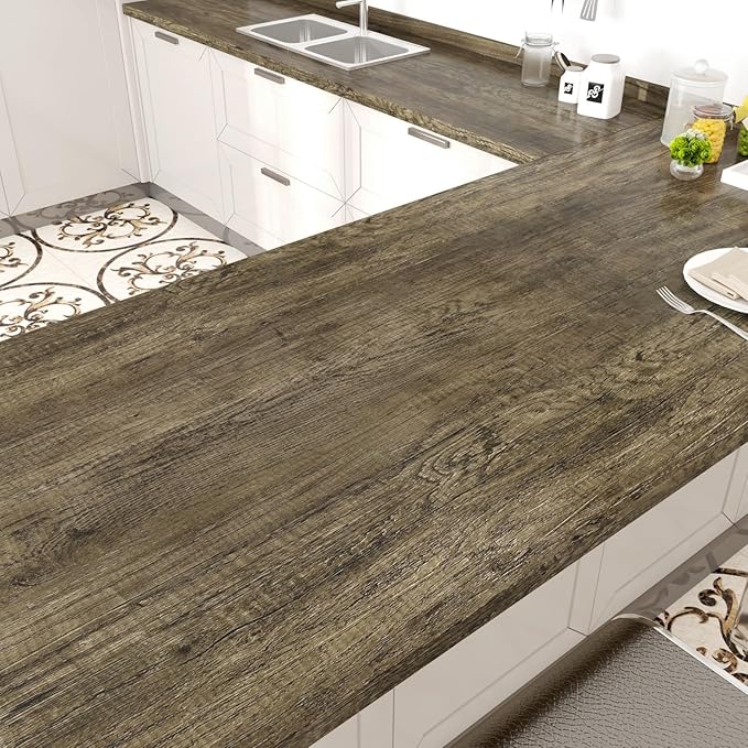 WESTICK Brown Wood Contact Paper Peel and Stick Countertops Waterproof Wood by WESTICK