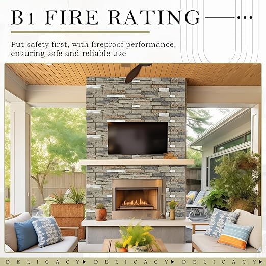 2 Pack Faux Stone Panels Interior 45.6''l x 11.8''h x 0.98''d Faux Siding - Image 4