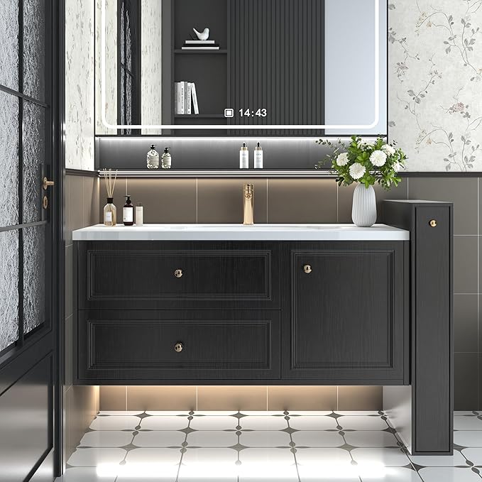 Abyssaly Black Wood Wallpaper 15.7 Inch X 118 Inch Peel and Stick Paper - Image 6