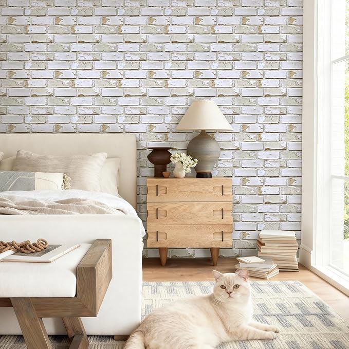 3D Faux Brick Wall Panels Peel and Stick, Small Brick-Look Textured Wall Sticker - Image 2