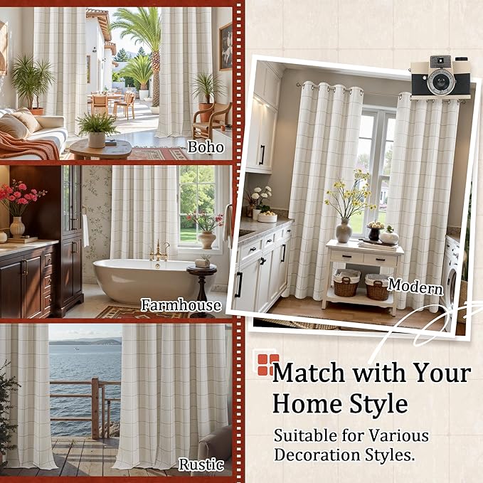 Lajode Plaid Patterned Curtains Thermal Insulated - Image 8