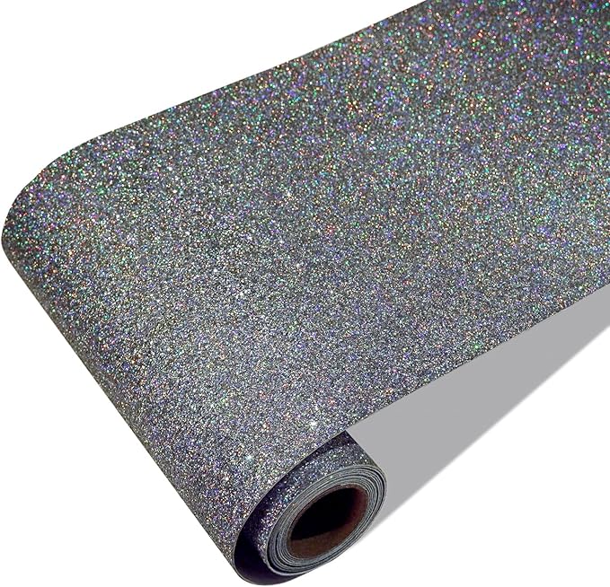 CRE8TIVE Charcoal Holographic Glitter Wallpaper Border Peel and Stick Wall by CRE8TIVE