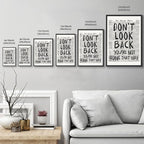 Framed Retro Newspaper Wall Art Trendy Black and White Poster Dont Look Back - Image 3