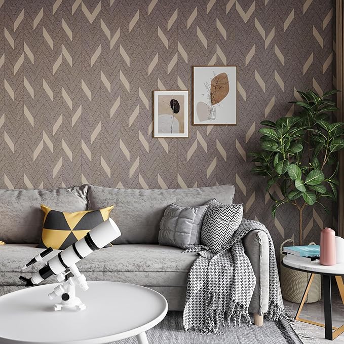 BOMENG Herringbone Peel & Stick Wallpaper - Image 3