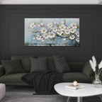 Anolyfi White Textured Flowers Wall Art - Image 6