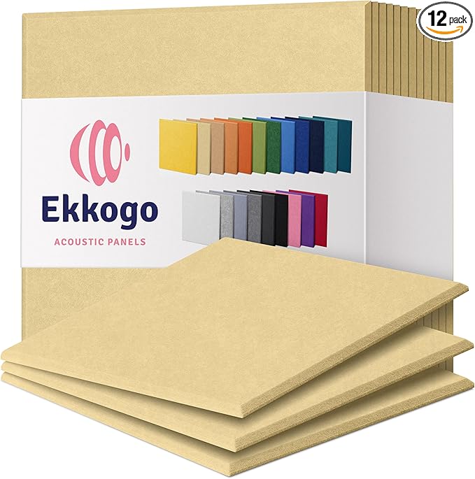 Acoustic Panels 12-Pack Soundproof Wall Panels 12"X12"X0.4" Sound Panels High by EkkogoAcousticPanels