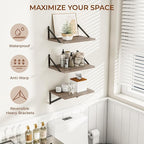 Heimlove Deep Floating Shelves for Wall, 12 Inch Deep Floating Shelves Set of 3 - Image 4