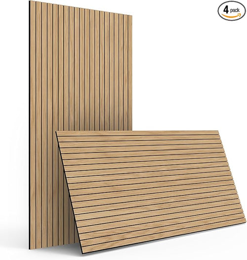 4-Piece Wood Slat Wall Panel for Interior Wall Decor Noise Cancelling 47.2" x by premiumqualitypeelandsticktile