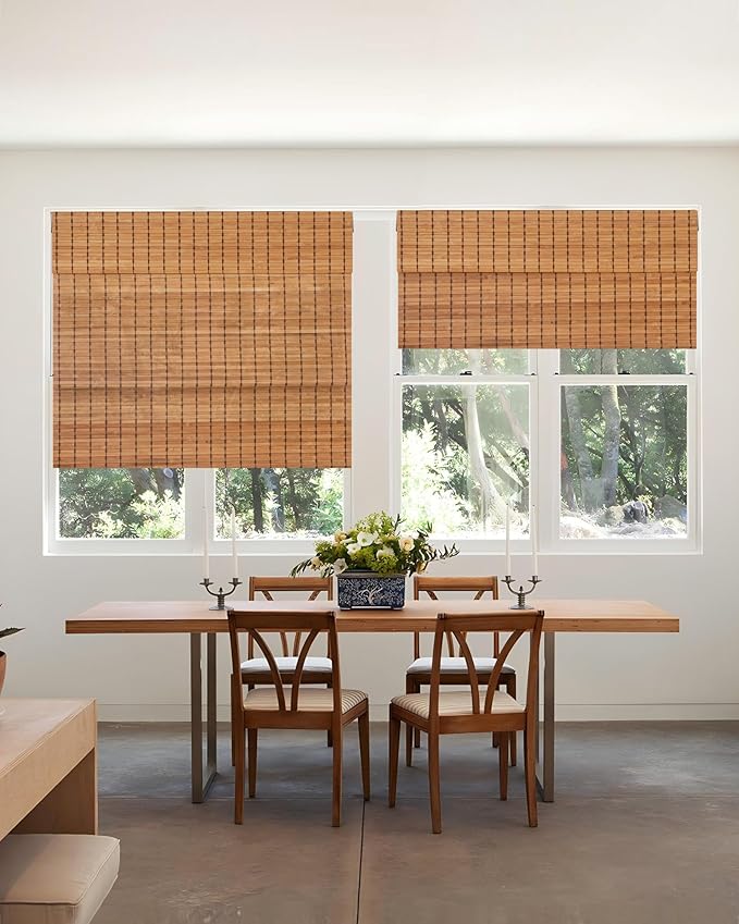 42''W X 72''H Cordless Bamboo Roman Shades - Image 7