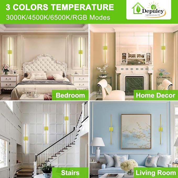 Depuley Battery Operated Wall Sconce: Set of 2 Wireless Wall Lights - Image 3