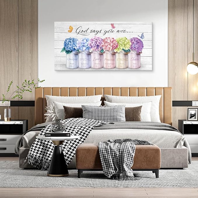 Cao Gen Decor ArtH43050 Inspirational Bible Verse Wall Art: God Says You Are - Image 5