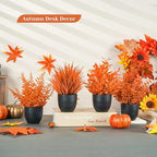 Der Rose Fall Fake Plants 4 Packs Artificial Plants Small Faux Plants Black - Image 2