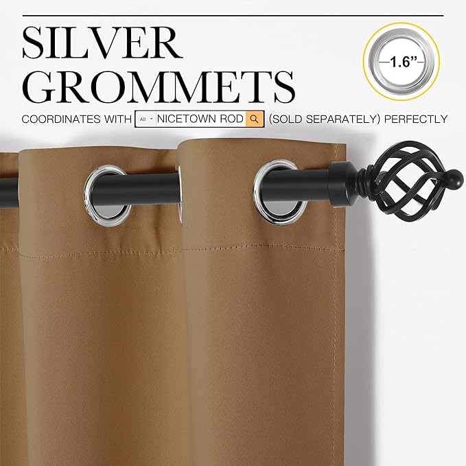 NICETOWN Sleek Blackout Curtains 84 inches Length - Image 3