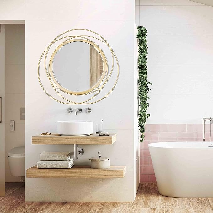 2 Set. Circle Mirrors for Wall Decor for Living Room Bedroom Bathroom Entryway - Image 5