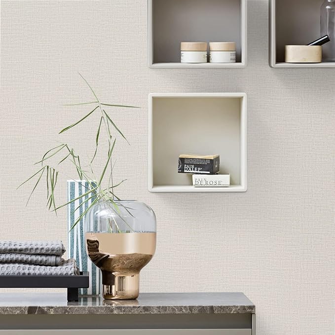 TANONE Contact Paper Peel and Stick, Grasscloth Wallpaper Self Adhesive - Image 3