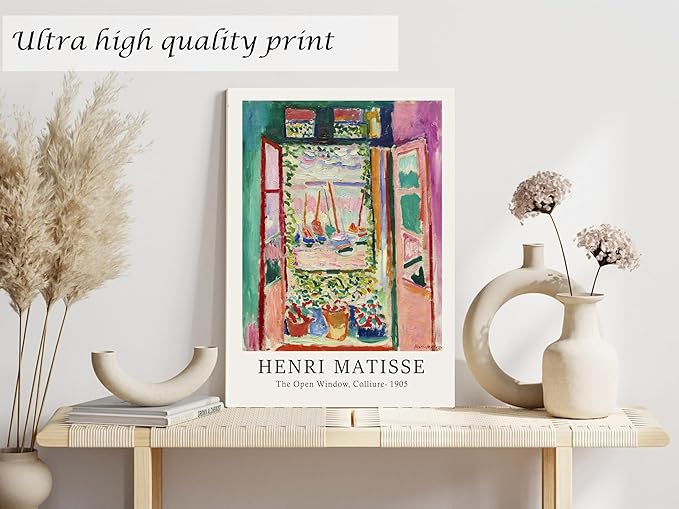 Induslyfe Framed Retro Vintage Wall Art Canvas Decor Set of 3, Matisse Prints - Image 4