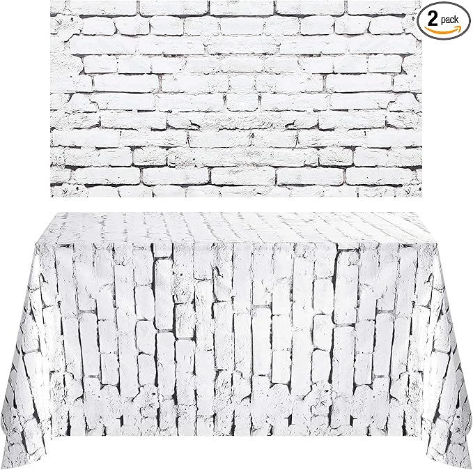 Chuangdi 2pcs 4.5 x 9 Feet Brick Wallpaper Peel and Stick Backdrop Tablecloth by Chuangdi