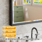 48 x 36 Black Framed Mirror for Bathroom, Beveled Black Bathroom Vanity Mirror - Image 4