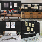 YU LI 3DH 3D Wall Panels Peel and Stick 30PCS Black Foam Brick Wallpaper - Image 4