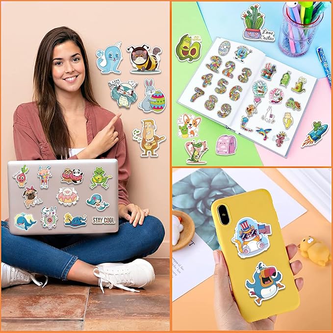 300 PCS Cute Stickers for Kids – Waterproof Vinyl Stickers for Water Bottles, Laptops & Scrapbooks | Fun School Supplies, Classroom Rewards & Teacher Prizes, Sticker Pack for Girls & Teens