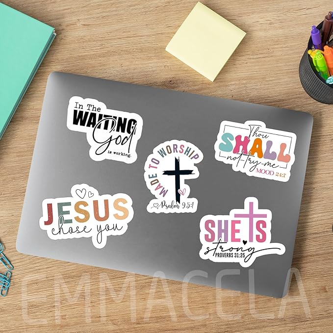 (3 Pack) Christian Stickers, “Fear Not – Isaiah 41:10” Bible Verse Decals – Waterproof Vinyl for Tumblers, Laptops, Water Bottles – 3 x 1.5 Inch