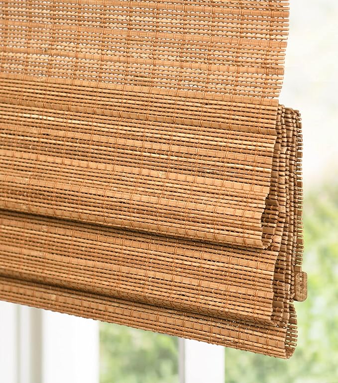 LazBlinds Cordless Bamboo Roman Shades, Light Filtering Window Treatment - Image 3