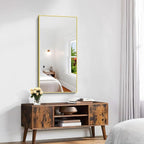 KOCUUY Gold Bathroom Mirror, HD Tempered Glass, Anti-Rust Frame, Modern Design - Image 4