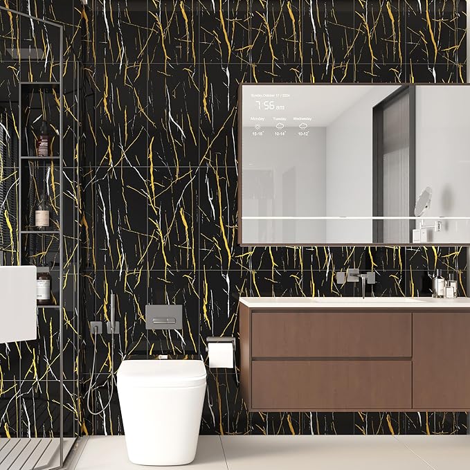 Haimin Wall Panels Peel and Stick 10 Pieces 23.6x11.8in Black Lightweight - Image 5