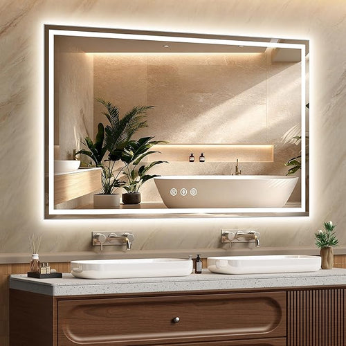 55x36 Inch LED Lighted Bathroom Mirror by Unknown