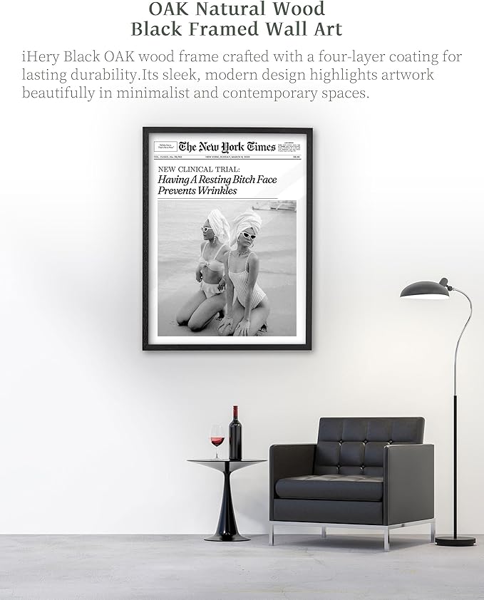 iHery Premium Natural Black OAK Wood 12x16in Having A Resting Face Prevents - Image 4