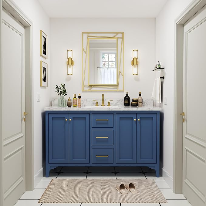 Brushed Gold Bathroom Mirror, Hang Horizontally or Vertically - Image 8