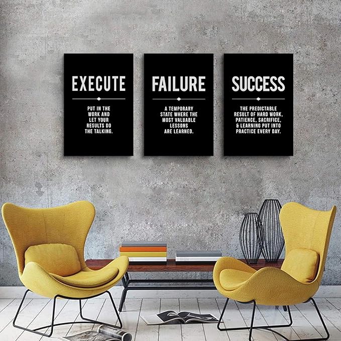 Framed Canvas Wall Art Success Quote, Office Wall Art, Positive Motivational - Image 5