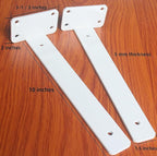 12 Pack - 10 inch White Hidden L Shelf Bracket Iron Floating Shelf Brackets - Image 2