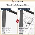 Keonjinn Black Vanity Mirror, 40 x 24 Inch Rounded Rectangle Matte Black - Image 4