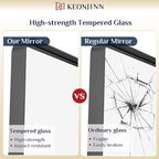 Keonjinn Black Bathroom Mirror for Over Sink, 48” x 36” Large Matte Black - Image 4