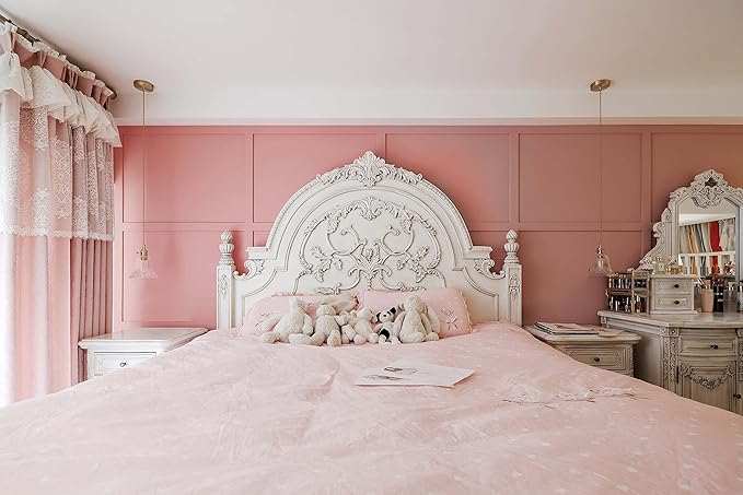 Dimoon 110''x17.7'' Pink Peel and Stick Wallpaper Contact Paper Modern Self - Image 3