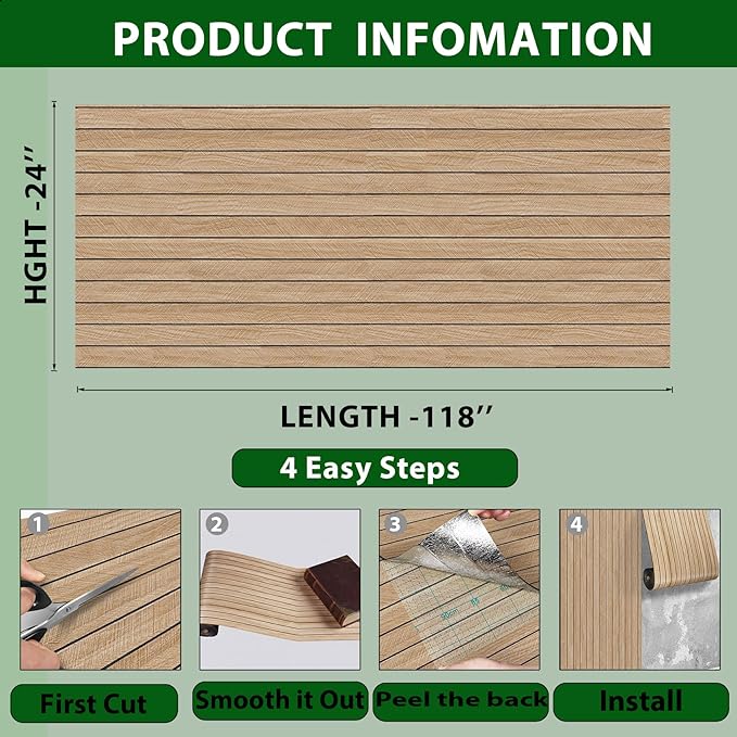 ReWallpaper 24in X 10ft Peel and Stick Wall Panels Light Oak Faux Wood Slat - Image 4