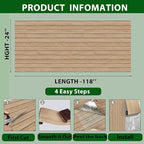 ReWallpaper 24in X 10ft Peel and Stick Wall Panels Light Oak Faux Wood Slat - Image 4