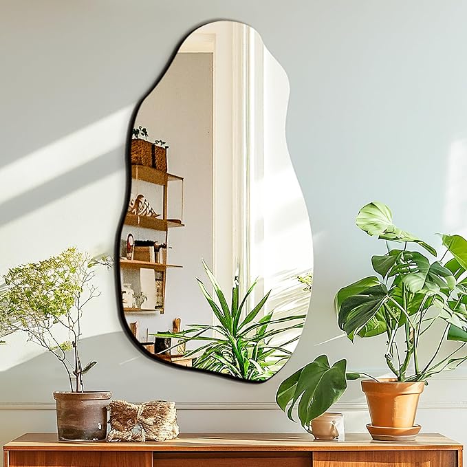TRAHOME 32'' x 18'' Irregular Asymmetrical Wall Mirror - Image 6