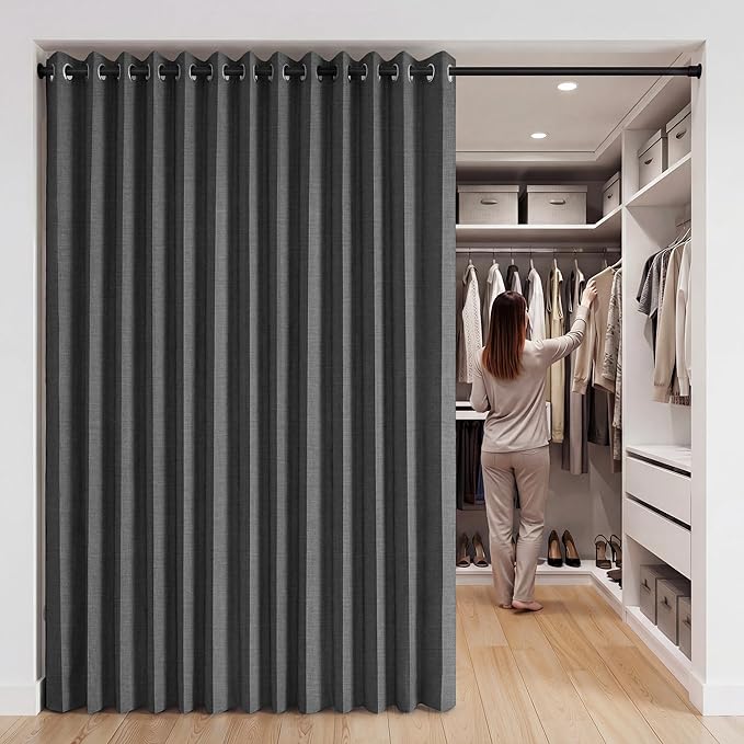 RYB HOME Accordion Style Room Divider Curtain-100% Blackout Folding Accordion - Image 8