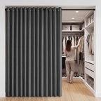 RYB HOME Accordion Style Room Divider Curtain-100% Blackout Folding Accordion - Image 8