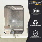 22x30 Inch Black Wall Mirror for Bathroom, Brushed Metal Framed Mirror - Image 5