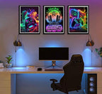 PPV 3Pcs Cool Gaming Wall Art Retro Video Gamer watercolor Posters Pictures - Image 3