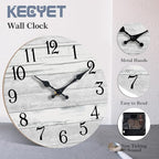 KECYET Wall Clock Battery Operated 16 Inch Large Gray Silent Non Ticking - Image 7