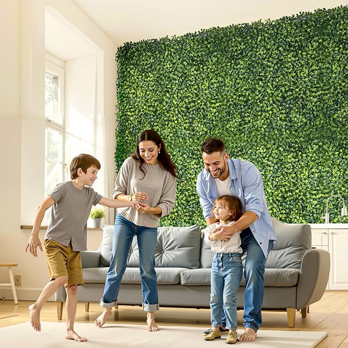 VEVOR Artificial Grass Wall Panels, 40 x 120 inch, Milan Grass Greenery Boxwood - Image 8