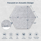 12 Pack Hexagon Acoustic Panels, Self-Adhesive Acoustic Wall Panels - Image 6